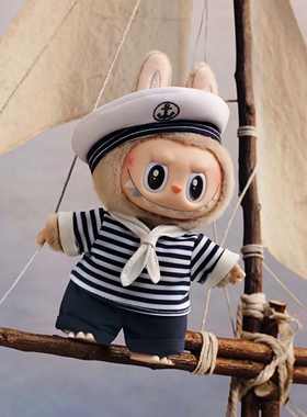 POPMART泡泡玛特飞翔的LABUBU系列拉布布水手搪胶毛绒吊卡挂件