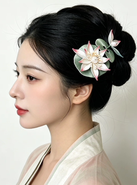 （成品）原创非遗手作缠花莲花发簪汉服配饰成品
