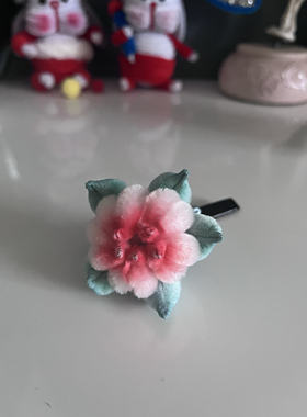 成品原创非遗手作扭扭棒桃子发夹汉服配饰成品