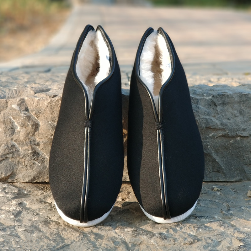 千层底保暖羊皮毛一体冬季棉鞋