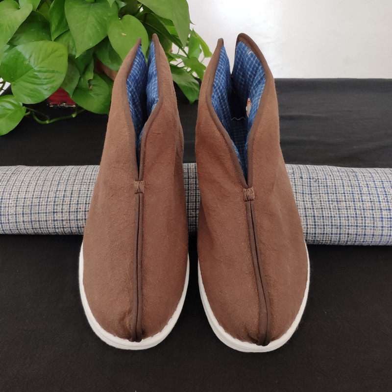 老北京冬季懒人布鞋居士茶人禅意棉鞋男千层底手工棉花保暖居家鞋