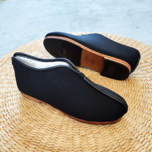 冬季保暖中式牛皮底羊毛毡男棉鞋