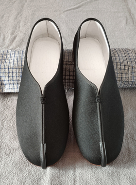 老北京复古牛皮底礼服呢居士禅意茶人布鞋手工透气爸爸驾车居家鞋