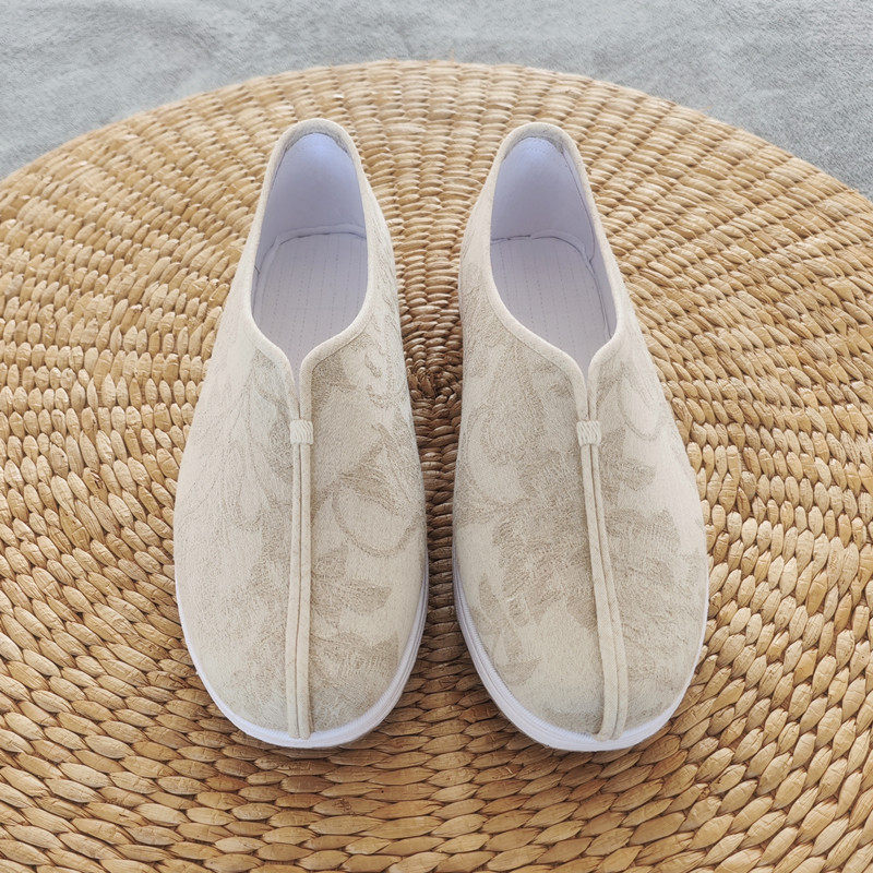 千层底复古风棉麻禅意居士春秋手工男女布鞋老北京汉服茶人绣花鞋