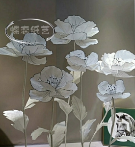 婚庆活动现场布置商场美陈摄影道具橱窗摆件立体路引虔美人描边花