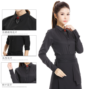 潮款美发店设计师工作服KTV酒吧服务员工衣发廊时尚制服男女同款