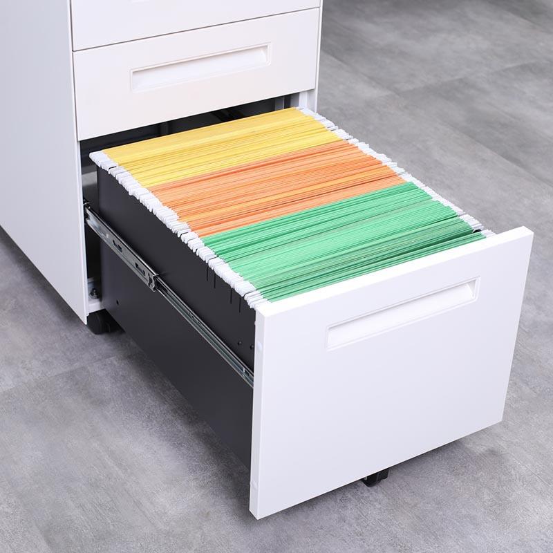 桌下抽屉可移动收纳柜家用活动矮柜办公室档案储物铁皮文件柜带锁