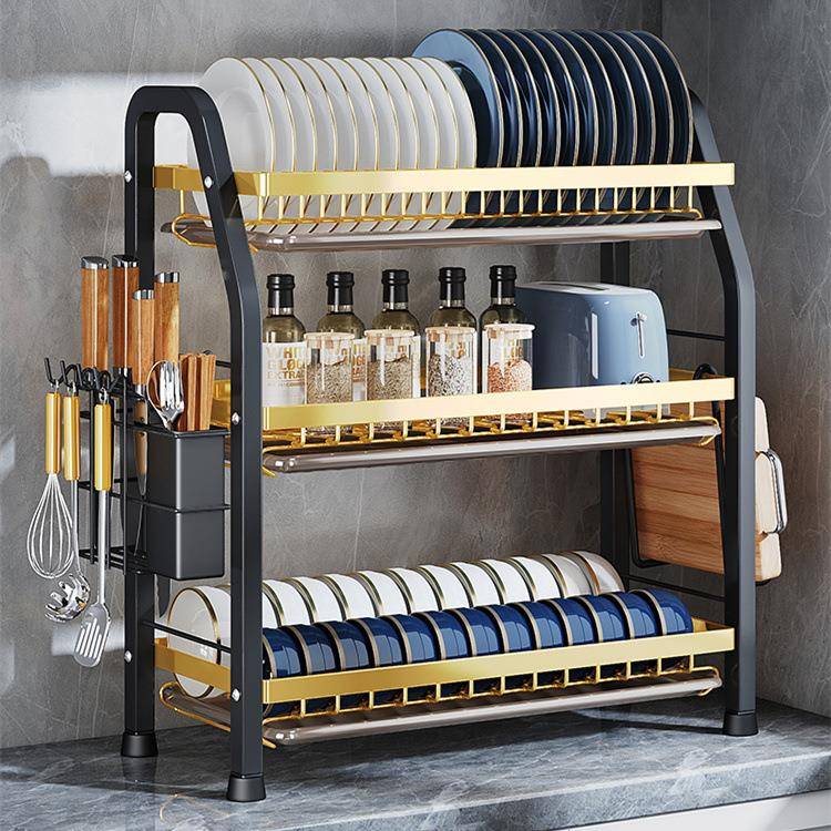 厨房置物架碗碟碗盘收纳架沥水架家用多功能放碗架碗筷收纳盒碗柜