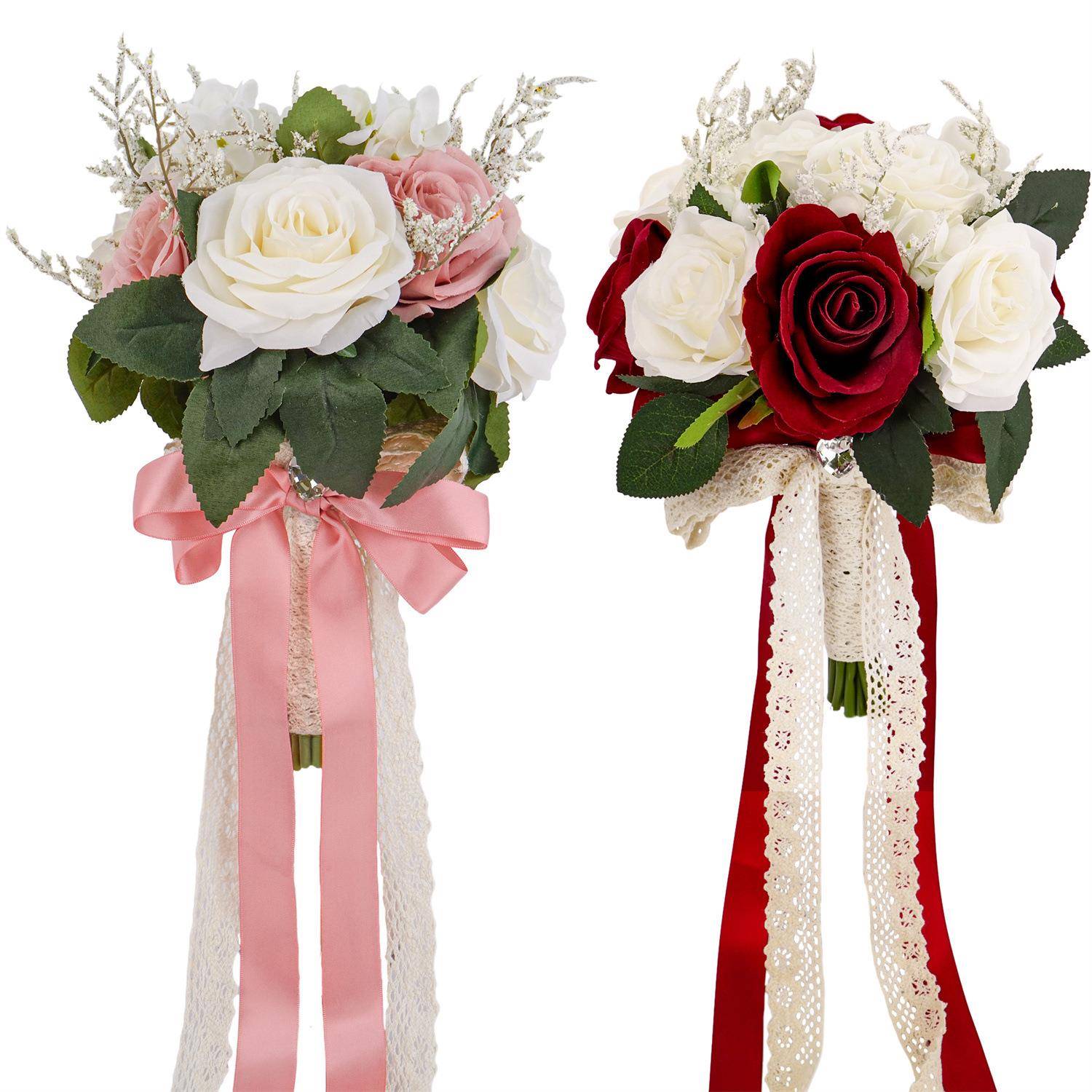 玫瑰花仿真花手捧新娘伴娘婚礼结婚领证花束森系婚纱摄影拍摄道具