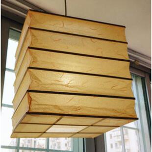 纯色折叠纸灯笼吊饰 竹条长方形纸灯笼吊灯罩 日韩折叠纸灯笼