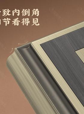 新中式复古灰色仿木纹锌合金86型开关插座面板艺术单五孔双控家用