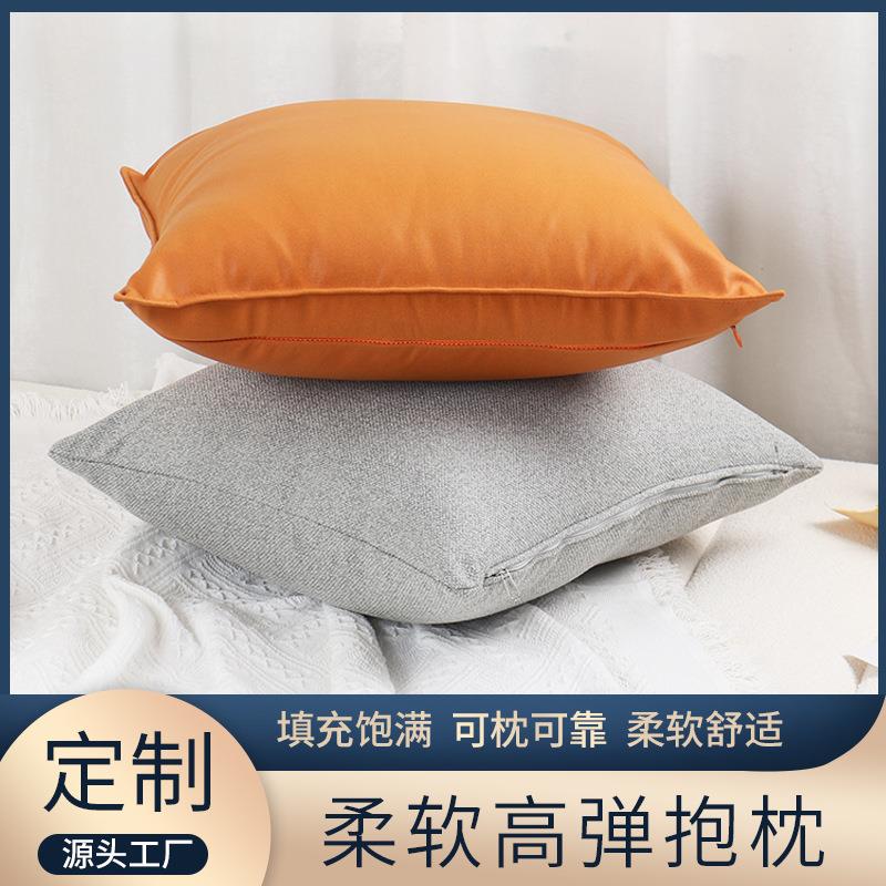 加厚棉麻抱枕家用正方形轻奢客厅办公室亚麻布艺长方形腰枕沙发