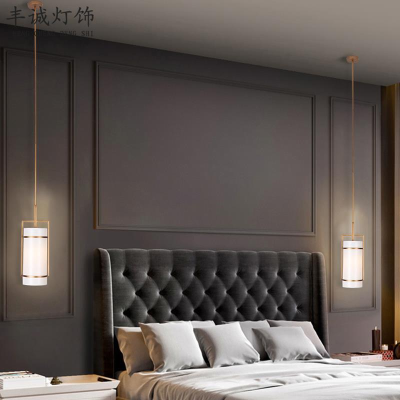 9C卧室小吊灯新中式床头灯简约客厅走廊过道单头餐厅吧台茶室吊线