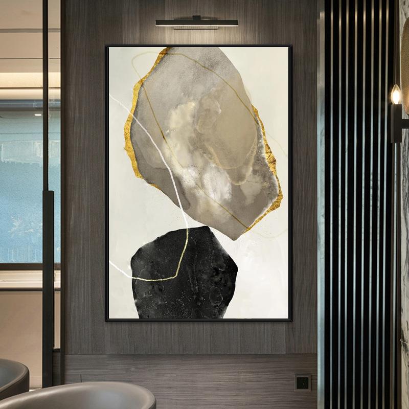 挂约画现代艺术简约黑白MY-H0486线条几何画玄关背景墙装饰简客厅图片