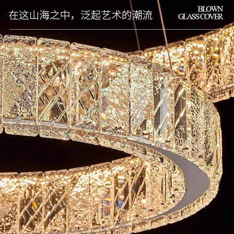 水晶客厅吊灯新款意式轻奢设计师复式楼挑空现代简约餐厅卧室主灯