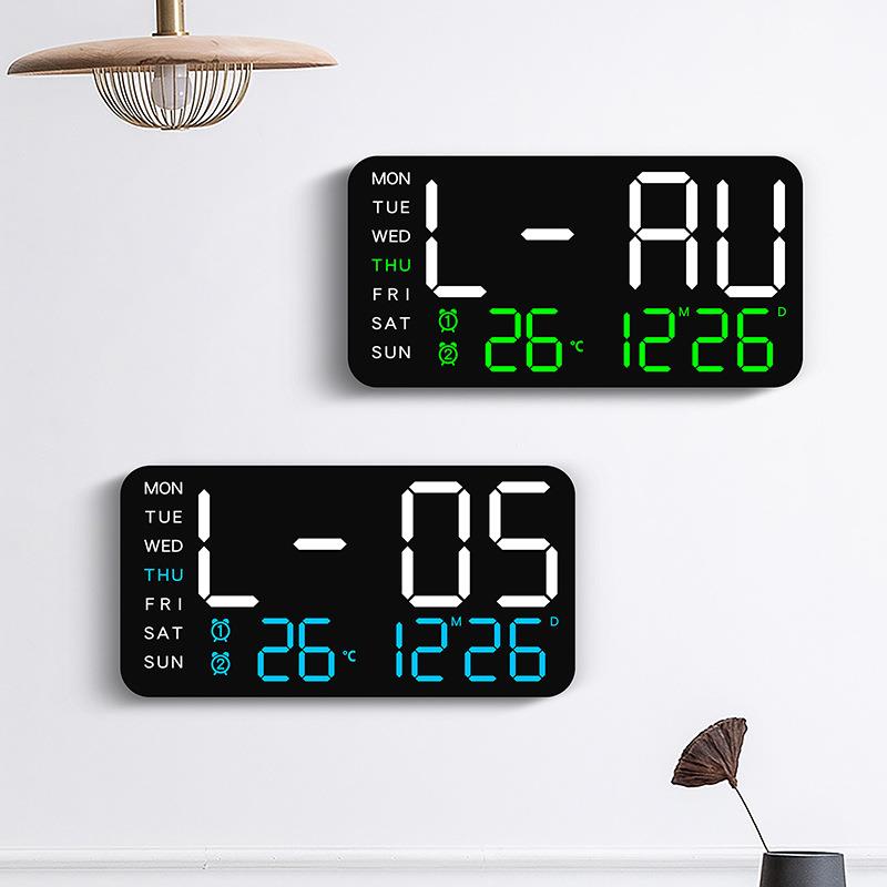 多功能无边框电子钟挂立两用时钟简约数字钟表显示客厅挂钟6617