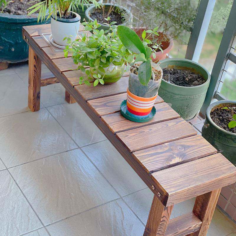 长条凳子阳台木制阶梯一层加粗承重花架摆花盆架落地式实木小桌子