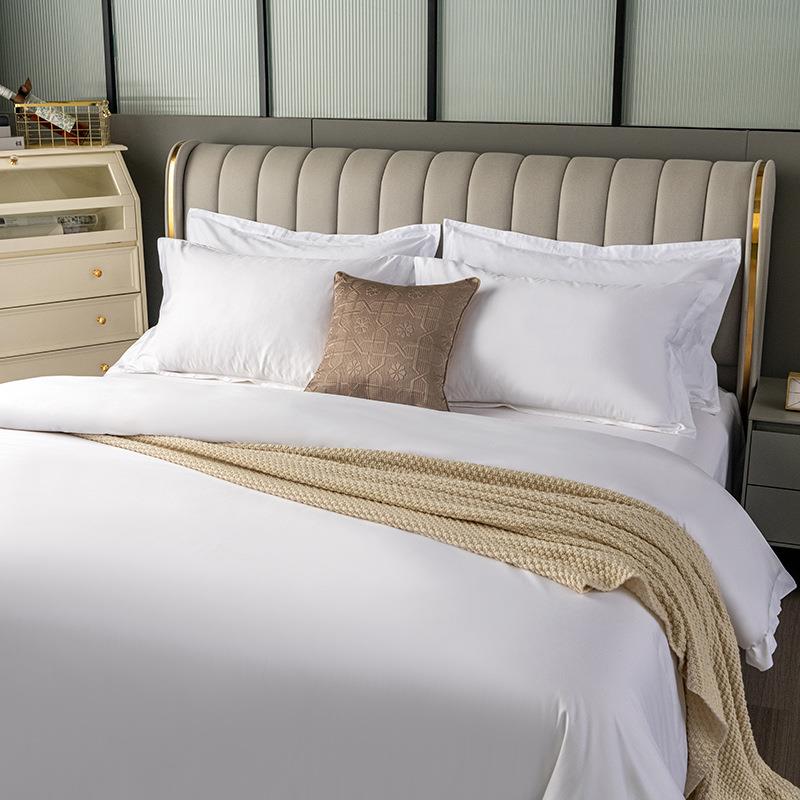 60S酒店四件套酒店布草白色贡缎民宿被套床单枕套宾馆床上用品