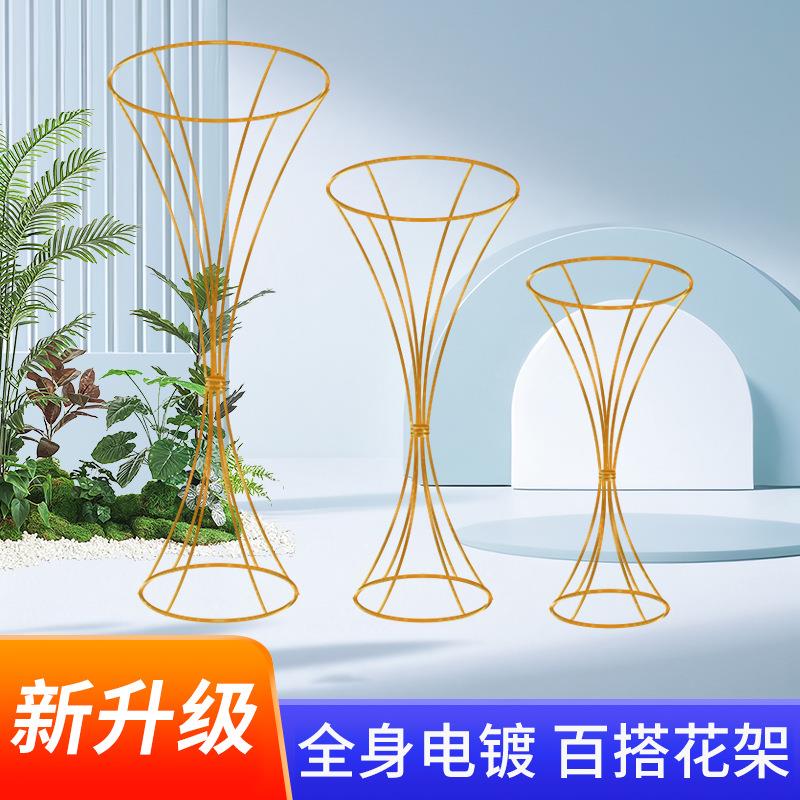 时尚路引花架婚礼布置婚庆道具路引铁艺花架酒店餐厅干花布置装饰