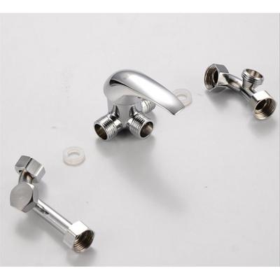 全铜电热水器混水阀明装开关冷热混合阀U型出水龙头淋浴花洒配件