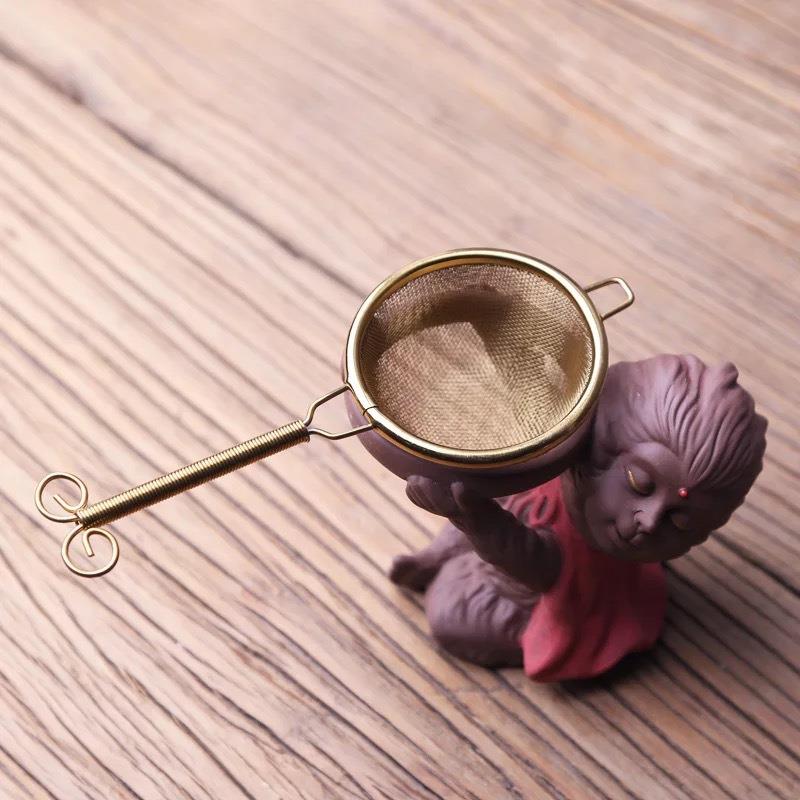 大岸堂创意双层不锈钢茶滤茶漏过滤网日式手工茶漏斗功夫茶具