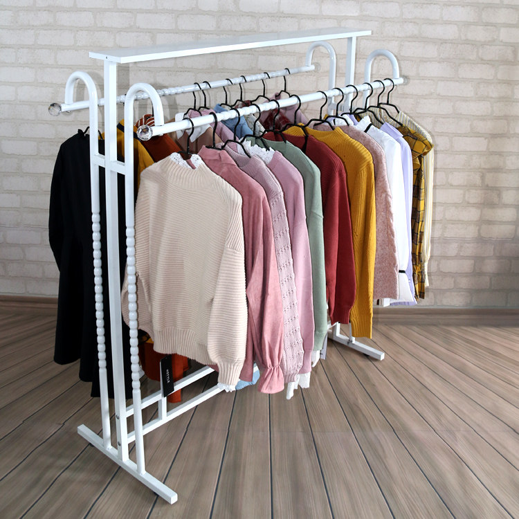 铁艺服装店衣架展示架男女童装衣服落地架中岛架侧挂架挂衣服架子_虎窝淘