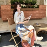 新款25年夏印花T恤半身裙两件套2C289-2571-P165-K245，女装连衣裙，2C289