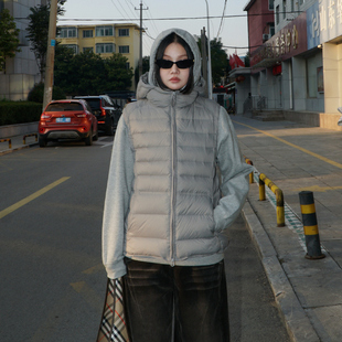 zopiclone 90%白鸭绒加厚100g填充保暖连帽羽绒马甲 好穿必入