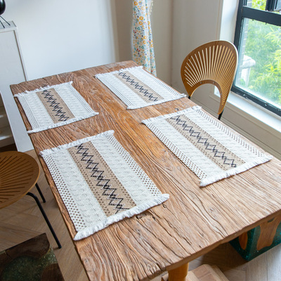 天然棉粗麻布隔热餐垫现货批发