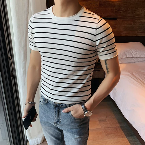 Летняя трендовая универсальная футболка с коротким рукавом для отдыха, в корейском стиле, круглый воротник, короткий рукав