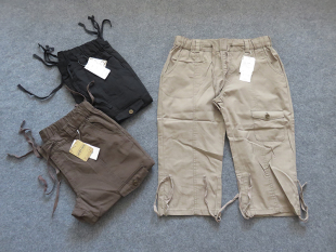 脚有抽绳夏季 裤 65%涤纶35%棉5620292 七分裤 外贸日单女士休闲裤