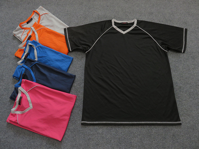 外贸日单dry速干面料休闲运动t恤