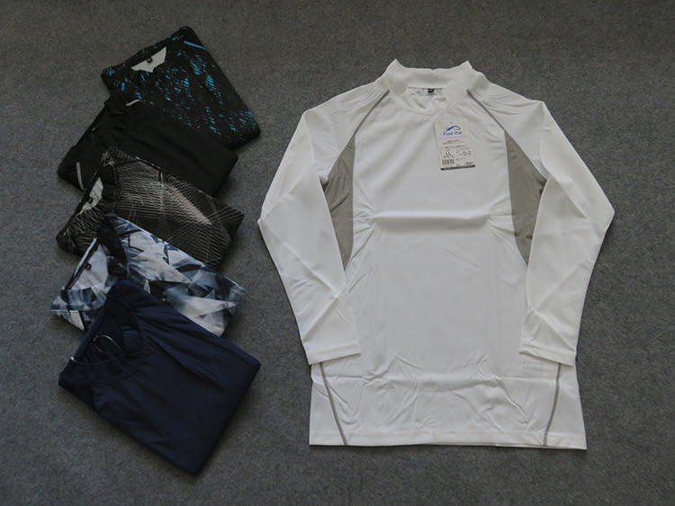 外贸日单男春夏长袖打底衫贴身紧身衣高弹健身衣高领1232