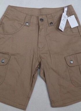 外贸日单纯棉短裤多口袋休闲裤子599501童装