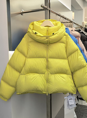 APAM9813冬季加厚极寒保暖宽松95白鸭绒羽绒服连帽泡芙面包服外套