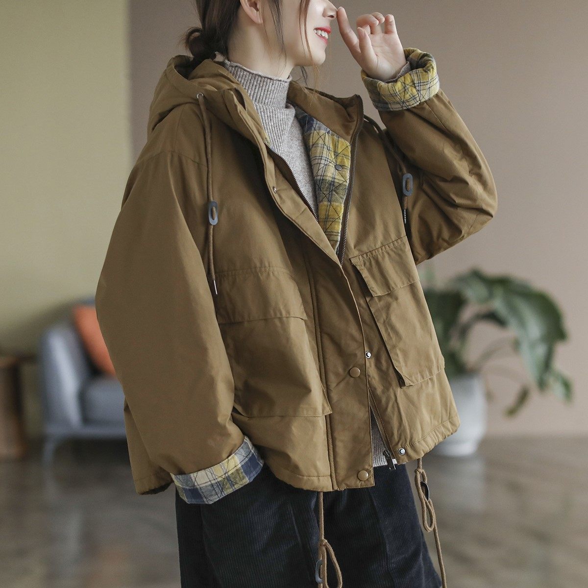 韩版休闲棉衣外套女秋冬2024新款