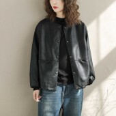 休闲黑色夹克机车服 今年流行小个子时尚 PU皮衣外套女2025新款 春季