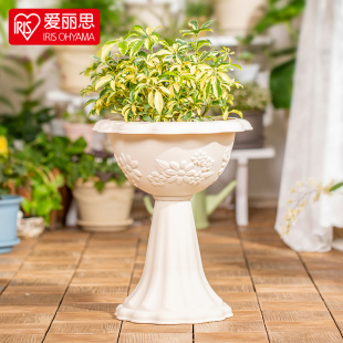 大口径塑料室内盆栽爱丽丝盆 爱丽思浮雕半球树脂花盆杯型创意个性
