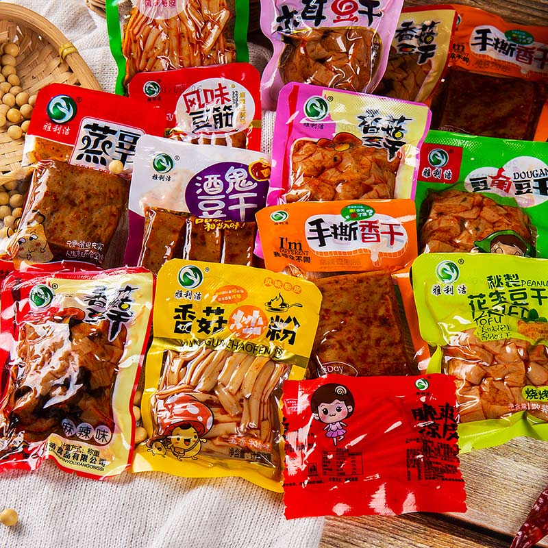 袋装香菇小零食品整箱麻辣豆干