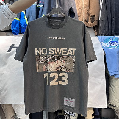 美式高街复古做旧宽松短袖T恤