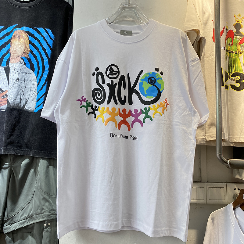 sicko日系宽松短袖趣味卡通休闲