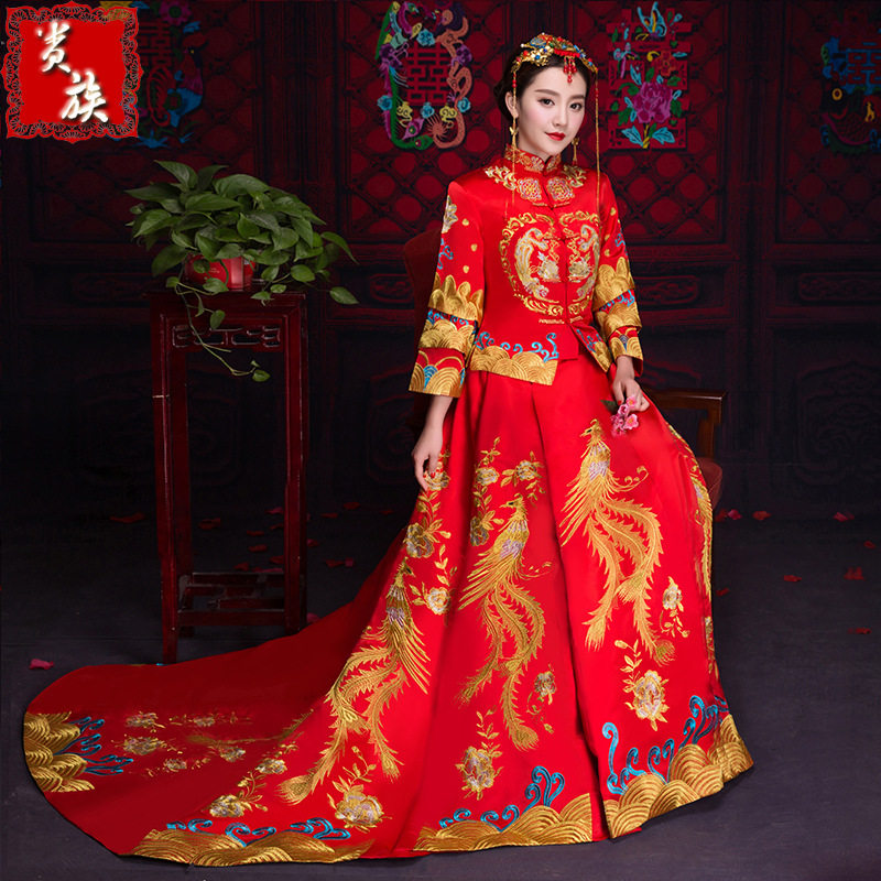 【秀禾服】2019新款新娘刺绣复古秀禾服长尾新娘嫁衣中式秀禾礼服|msdalam kategori adat peribadi/Design Services/DIY, beg pakaian adat, Pakaian adat, pakaian perkahwinan - dari Buy2taobao.com untuk memberikan perkhidmatan ejen Taobao profesional membeli