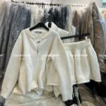 2025秋冬韩版时尚百搭宽松显瘦毛衣开衫+针织半裙套装女加厚保暖