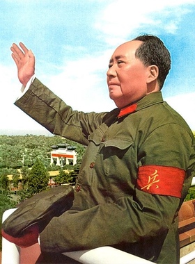 画像摆件客厅挂像加厚背胶伟人挂画1966检阅装饰画墙画