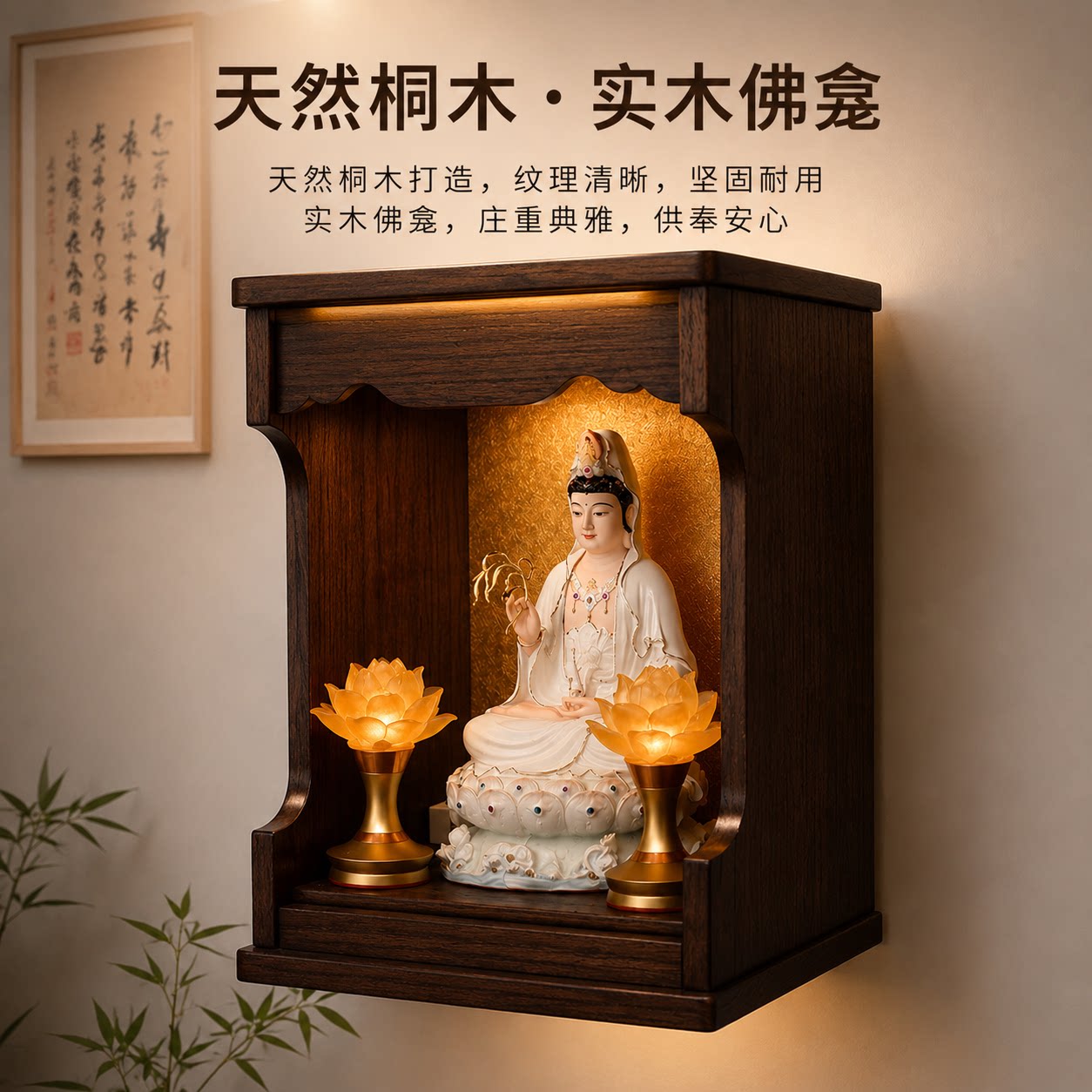 【行业首选】实木佛龛神像供座台图片