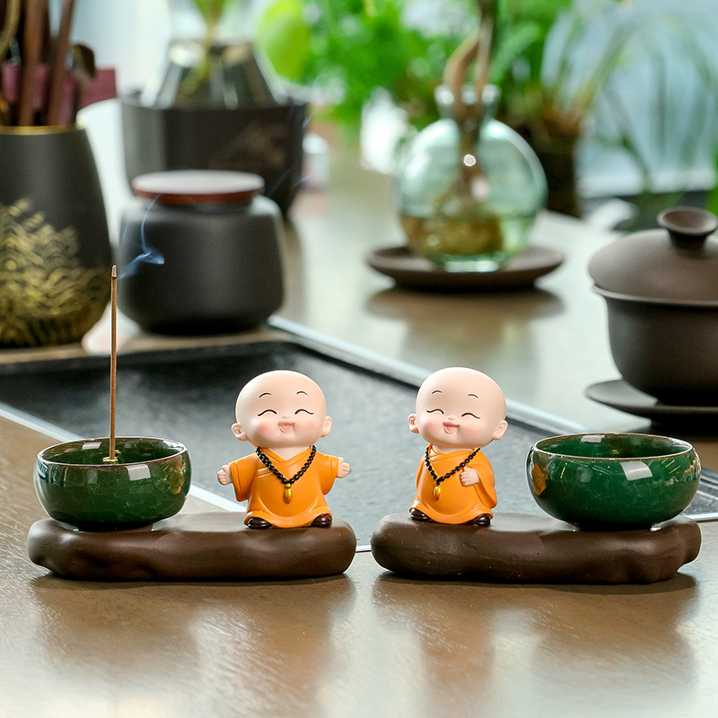 蕊杰禅意新中式慧圆和尚香炉摆件