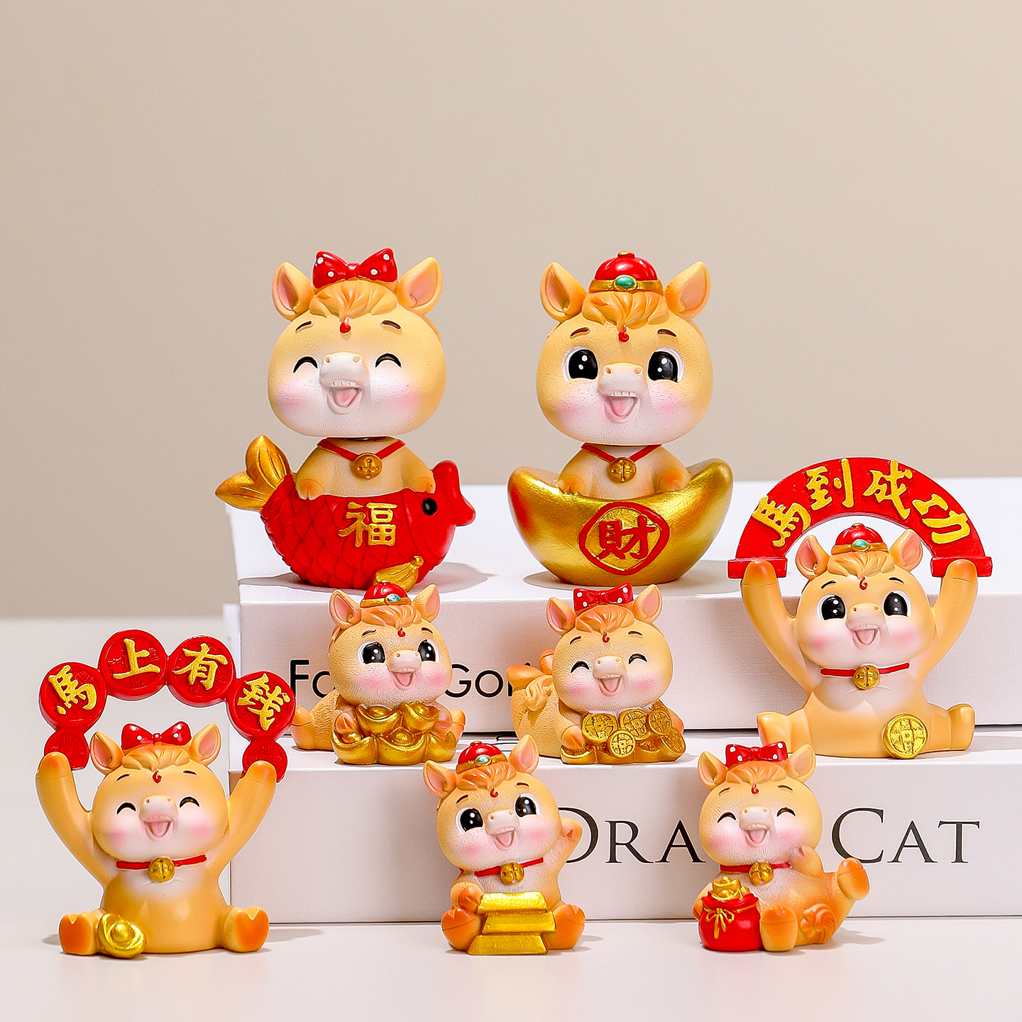 新款国潮马年吉祥物生肖马摆件手办公仔电脑桌面小摆设本命年礼物