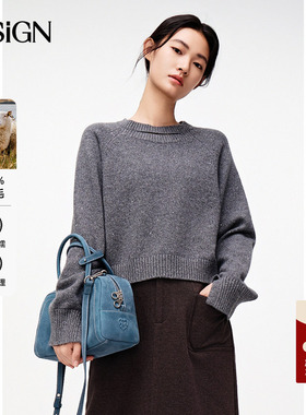 商场同款D.SIGN时尚圆领秋冬毛衣女款2025新款冬季流行风格慵懒风