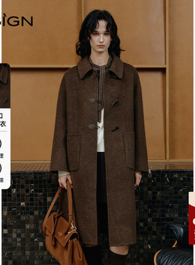商场同款DSIGN时尚设计感毛呢外套女2025冬季新款百搭上衣