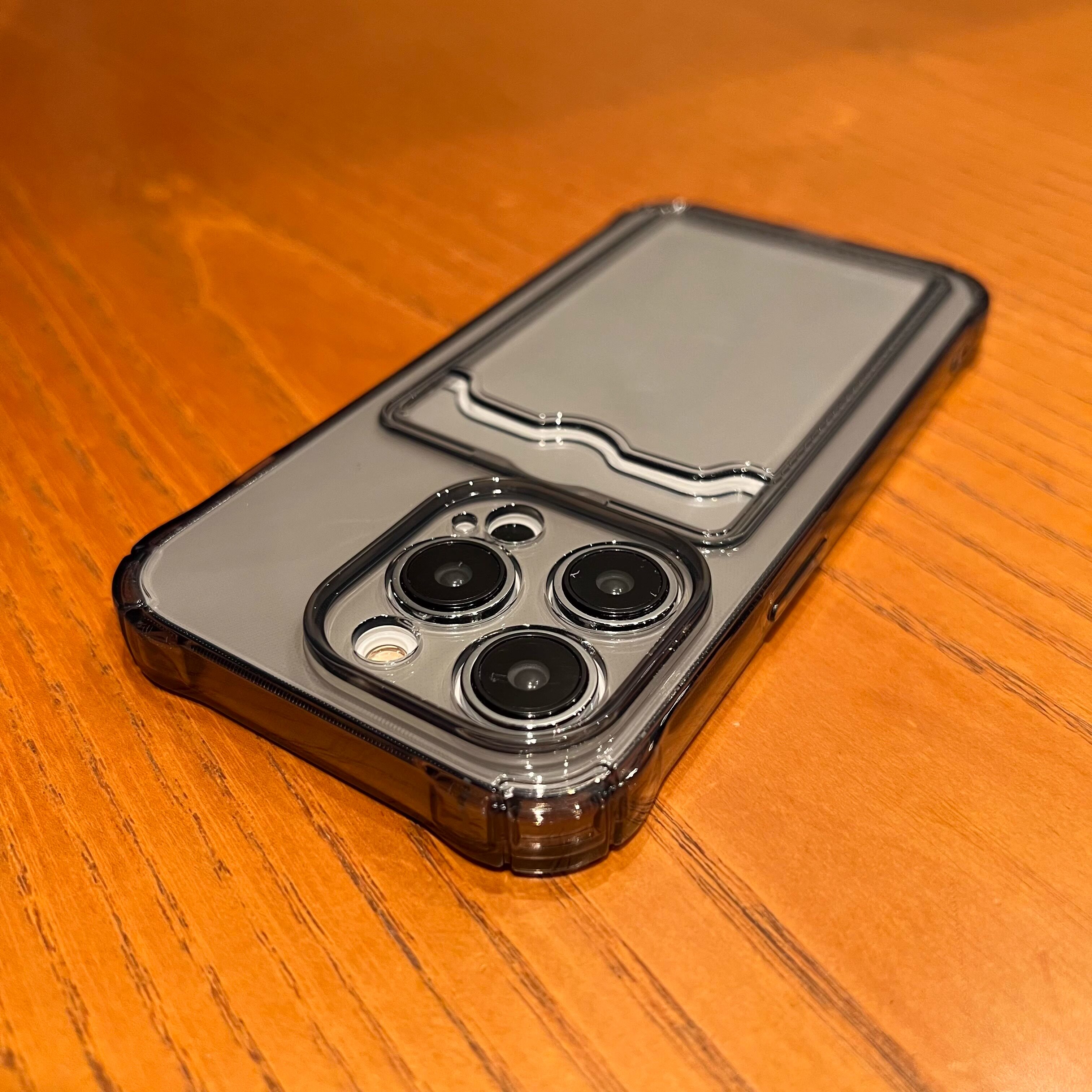 高级感黑灰色防摔带卡套15适用小米14pro手机壳K60至尊版红米note13pro可插卡12硅胶11透明10全包9放照片t软+